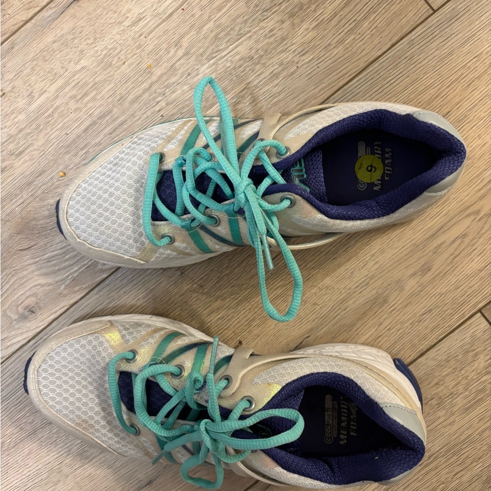 Fila Athletic Shoes with Teal and Gold Accents running shoes